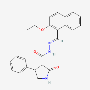 molecular formula C24H23N3O3 B5840378 N'-[(2-ethoxy-1-naphthyl)methylene]-2-oxo-4-phenyl-3-pyrrolidinecarbohydrazide 