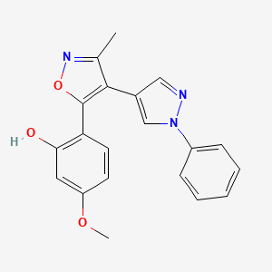 molecular formula C20H17N3O3 B5840406 5-methoxy-2-[3-methyl-4-(1-phenyl-1H-pyrazol-4-yl)-5-isoxazolyl]phenol 