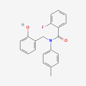 molecular formula C21H18FNO2 B5840439 2-fluoro-N-(2-hydroxybenzyl)-N-(4-methylphenyl)benzamide 