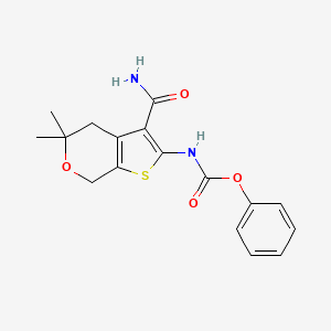 phenyl [3-(aminocarbonyl)-5,5-dimethyl-4,7-dihydro-5H-thieno[2,3-c]pyran-2-yl]carbamate