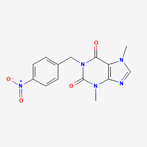 molecular formula C14H13N5O4 B5840559 3,7-dimethyl-1-[(4-nitrophenyl)methyl]purine-2,6-dione 