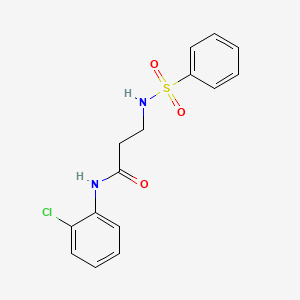 molecular formula C15H15ClN2O3S B5840588 N-(2-chlorophenyl)-N~3~-(phenylsulfonyl)-beta-alaninamide 