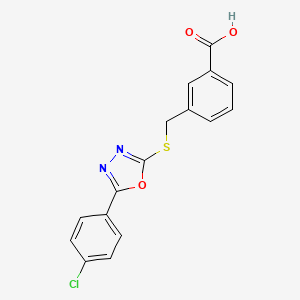 molecular formula C16H11ClN2O3S B5840639 3-({[5-(4-chlorophenyl)-1,3,4-oxadiazol-2-yl]thio}methyl)benzoic acid 