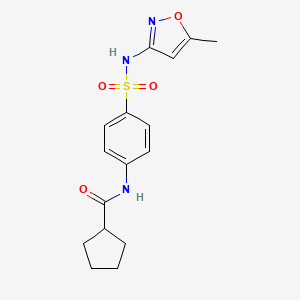 molecular formula C16H19N3O4S B5840651 N-{4-[(5-METHYL-12-OXAZOL-3-YL)SULFAMOYL]PHENYL}CYCLOPENTANECARBOXAMIDE 