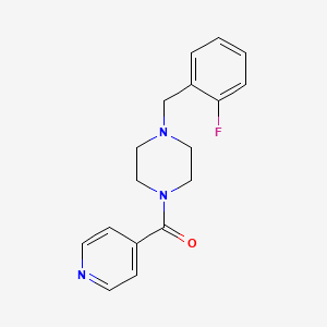 molecular formula C17H18FN3O B5840669 1-[(2-fluorophenyl)methyl]-4-(pyridine-4-carbonyl)piperazine 