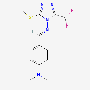 N-[3-(DIFLUOROMETHYL)-5-(METHYLSULFANYL)-4H-1,2,4-TRIAZOL-4-YL]-N-{(E)-1-[4-(DIMETHYLAMINO)PHENYL]METHYLIDENE}AMINE