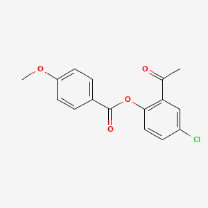 Benzoic acid, 4-methoxy-, 2-acetyl-4-chlorophenyl ester