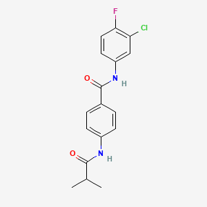 N-(3-CHLORO-4-FLUOROPHENYL)-4-(2-METHYLPROPANAMIDO)BENZAMIDE