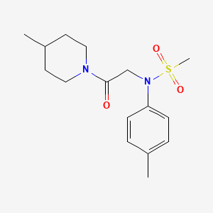 N-(4-methylphenyl)-N-[2-(4-methyl-1-piperidinyl)-2-oxoethyl]methanesulfonamide