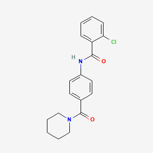 molecular formula C19H19ClN2O2 B5840887 2-chloro-N-[4-(1-piperidinylcarbonyl)phenyl]benzamide 