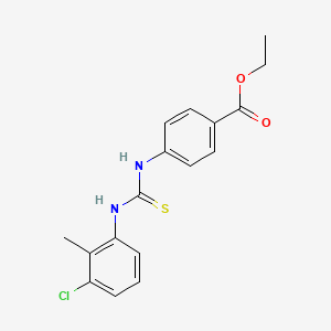 molecular formula C17H17ClN2O2S B5840901 ethyl 4-({[(3-chloro-2-methylphenyl)amino]carbonothioyl}amino)benzoate 