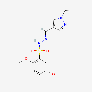 molecular formula C14H18N4O4S B5840963 N'-[(1-ethyl-1H-pyrazol-4-yl)methylene]-2,5-dimethoxybenzenesulfonohydrazide 