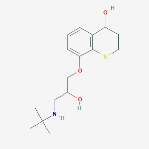 molecular formula C16H25NO3S B058410 2H-1-Benzothiopyran-4-ol, 8-(3-((1,1-dimethylethyl)amino)-2-hydroxypropoxy)-3,4-dihydro- CAS No. 111897-93-9