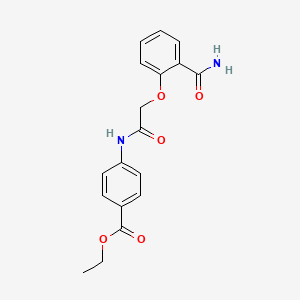 molecular formula C18H18N2O5 B5841028 ethyl 4-({[2-(aminocarbonyl)phenoxy]acetyl}amino)benzoate 