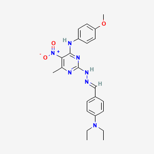 4-(diethylamino)benzaldehyde {4-[(4-methoxyphenyl)amino]-6-methyl-5-nitro-2-pyrimidinyl}hydrazone