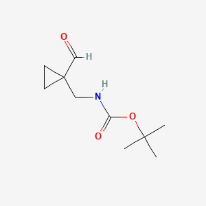 molecular formula C10H17NO3 B584113 叔丁基((1-甲酰环丙基)甲基)氨基甲酸酯 CAS No. 153248-47-6
