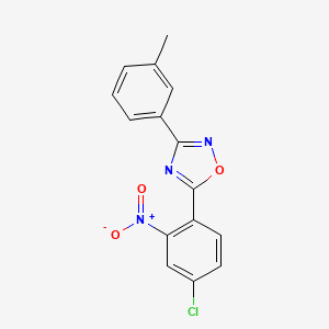 molecular formula C15H10ClN3O3 B5841235 5-(4-chloro-2-nitrophenyl)-3-(3-methylphenyl)-1,2,4-oxadiazole 