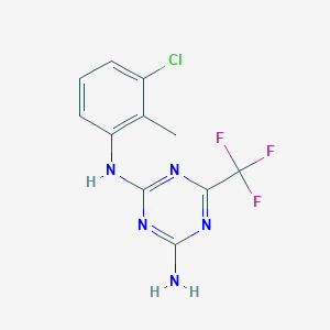 N2-(3-CHLORO-2-METHYLPHENYL)-6-(TRIFLUOROMETHYL)-1,3,5-TRIAZINE-2,4-DIAMINE