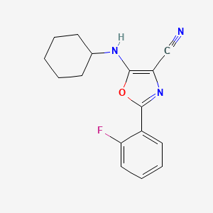 5-(cyclohexylamino)-2-(2-fluorophenyl)-1,3-oxazole-4-carbonitrile