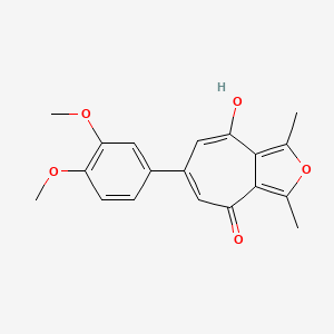 6-(3,4-dimethoxyphenyl)-8-hydroxy-1,3-dimethyl-4H-cyclohepta[c]furan-4-one