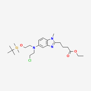 molecular formula C24H40ClN3O3Si B584138 Ethyl 4-[5-[2-[tert-butyl(dimethyl)silyl]oxyethyl-(2-chloroethyl)amino]-1-methylbenzimidazol-2-yl]butanoate CAS No. 1796927-48-4