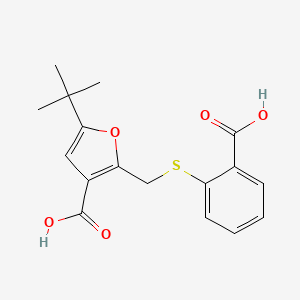 molecular formula C17H18O5S B5841404 5-tert-butyl-2-{[(2-carboxyphenyl)thio]methyl}-3-furoic acid 