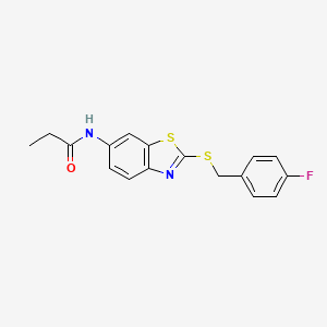 N-{2-[(4-fluorobenzyl)thio]-1,3-benzothiazol-6-yl}propanamide