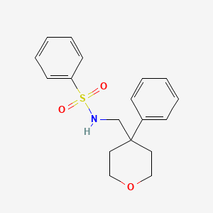 molecular formula C18H21NO3S B5841493 N-[(4-phenyltetrahydro-2H-pyran-4-yl)methyl]benzenesulfonamide 