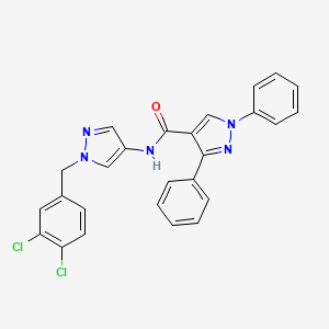 molecular formula C26H19Cl2N5O B5841498 N-[1-(3,4-dichlorobenzyl)-1H-pyrazol-4-yl]-1,3-diphenyl-1H-pyrazole-4-carboxamide 