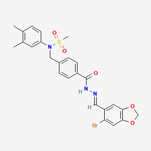 N-[4-({2-[(6-bromo-1,3-benzodioxol-5-yl)methylene]hydrazino}carbonyl)benzyl]-N-(3,4-dimethylphenyl)methanesulfonamide