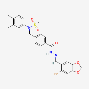 molecular formula C25H24BrN3O5S B5841502 N-[4-({2-[(6-bromo-1,3-benzodioxol-5-yl)methylene]hydrazino}carbonyl)benzyl]-N-(3,4-dimethylphenyl)methanesulfonamide 