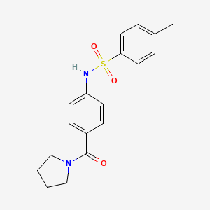 molecular formula C18H20N2O3S B5841538 4-methyl-N-[4-(1-pyrrolidinylcarbonyl)phenyl]benzenesulfonamide 