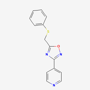 molecular formula C14H11N3OS B5841546 4-{5-[(phenylthio)methyl]-1,2,4-oxadiazol-3-yl}pyridine 