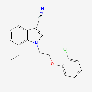 molecular formula C19H17ClN2O B5841606 1-[2-(2-chlorophenoxy)ethyl]-7-ethyl-1H-indole-3-carbonitrile 