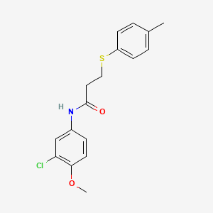 molecular formula C17H18ClNO2S B5841648 N-(3-chloro-4-methoxyphenyl)-3-[(4-methylphenyl)thio]propanamide 