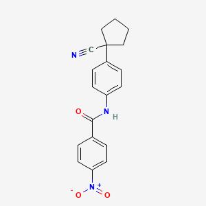 molecular formula C19H17N3O3 B5841673 N-[4-(1-cyanocyclopentyl)phenyl]-4-nitrobenzamide 