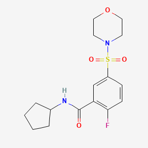 molecular formula C16H21FN2O4S B5841678 N-cyclopentyl-2-fluoro-5-(4-morpholinylsulfonyl)benzamide 