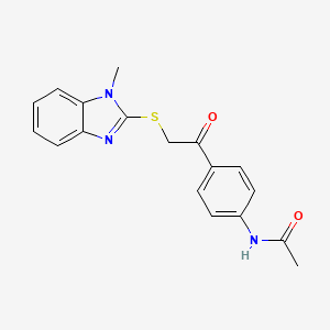 molecular formula C18H17N3O2S B5841737 N-(4-{2-[(1-methyl-1H-benzimidazol-2-yl)thio]acetyl}phenyl)acetamide 