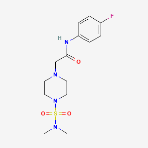 molecular formula C14H21FN4O3S B5841776 2-{4-[(dimethylamino)sulfonyl]-1-piperazinyl}-N-(4-fluorophenyl)acetamide 
