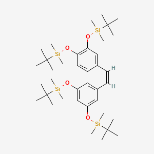 molecular formula C38H68O4Si4 B584179 [3-[(Z)-2-[3,4-Bis[[tert-butyl(dimethyl)silyl]oxy]phenyl]ethenyl]-5-[tert-butyl(dimethyl)silyl]oxyphenoxy]-tert-butyl-dimethylsilane CAS No. 106325-84-2