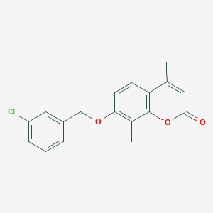molecular formula C18H15ClO3 B5841792 7-[(3-chlorobenzyl)oxy]-4,8-dimethyl-2H-chromen-2-one 
