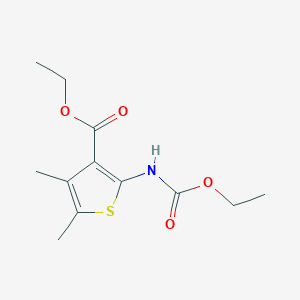 molecular formula C12H17NO4S B5841820 ethyl 2-[(ethoxycarbonyl)amino]-4,5-dimethyl-3-thiophenecarboxylate 