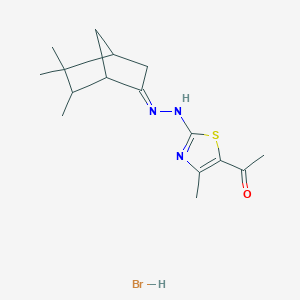 molecular formula C16H24BrN3OS B5841834 5,5,6-trimethylbicyclo[2.2.1]heptan-2-one (5-acetyl-4-methyl-1,3-thiazol-2-yl)hydrazone hydrobromide 