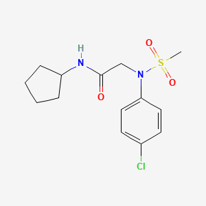 molecular formula C14H19ClN2O3S B5841842 N~2~-(4-chlorophenyl)-N~1~-cyclopentyl-N~2~-(methylsulfonyl)glycinamide 