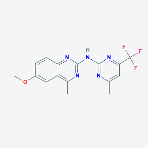 molecular formula C16H14F3N5O B5841854 6-methoxy-4-methyl-N-[4-methyl-6-(trifluoromethyl)-2-pyrimidinyl]-2-quinazolinamine 