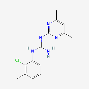 molecular formula C14H16ClN5 B5841873 N-(2-chloro-3-methylphenyl)-N'-(4,6-dimethyl-2-pyrimidinyl)guanidine 