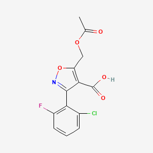 molecular formula C13H9ClFNO5 B584188 3-(2-Chloro-6-fluorophenyl)-5-(acetyloxymethyl)-4-isoxazolyl]carboxylic Acid CAS No. 1797824-55-5