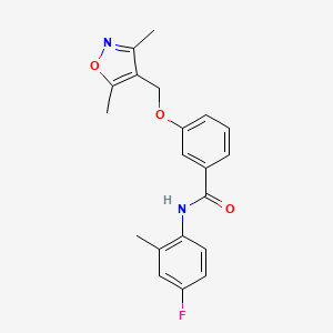 molecular formula C20H19FN2O3 B5841893 3-[(3,5-dimethyl-4-isoxazolyl)methoxy]-N-(4-fluoro-2-methylphenyl)benzamide 