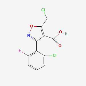 molecular formula C11H6Cl2FNO3 B584191 3-(2-Chloro-6-fluorophenyl)-5-(chloromethyl)-1,2-oxazole-4-carboxylic acid CAS No. 1797891-06-5