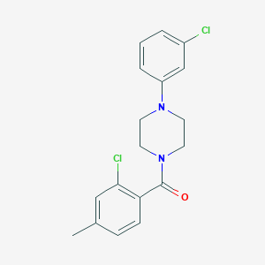 molecular formula C18H18Cl2N2O B5841913 1-(2-chloro-4-methylbenzoyl)-4-(3-chlorophenyl)piperazine 